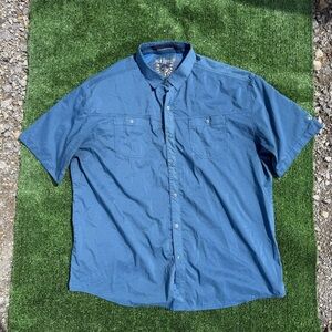 Kuhl Stealth Men's Casual Blue Snap Button Down Shirt, Size XXL